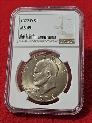 1972-D Uncirculated Eisenhower Dollar. NGC MS 65                       #MF-T6047 - Image 1 of 2