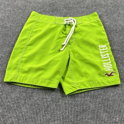 Hollister Swim Shorts Mens Medium Green Swim Trunks Bermuda Lined Drawstring - Image 1 of 4