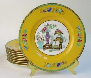Spode England bone china Mystical Bird yellow cabinet plate(s) painted transfer - Picture 1 of 8