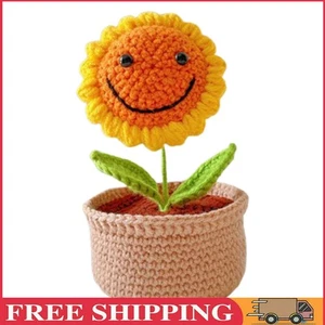 Hágalo usted mismo Kit de ganchillo en maceta lindas plantas herramienta tejida a mano (feliz girasol) - Imagen 1 de 11