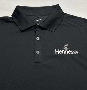Hennessy 1765 Nike Dri-Fit Polo Golf Shirt Mens L Black Bras Arme Logo NWT New - Picture 1 of 10