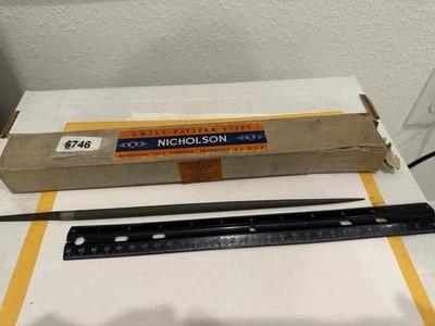 New Nicholson 10” Swiss Pattern Round File, #2 Cut, 5/16" Diameter - Image 1 of 4