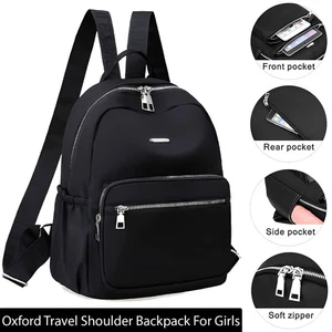 Womens Ladies Waterproof Anti-Theft Backpack Rucksack Travel School Shoulder Bag - Picture 1 of 4