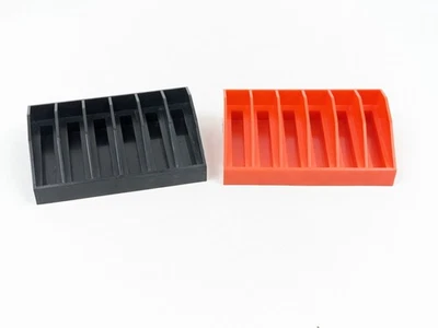 Kassettenständer für 2 x 6 Kassetten Kunststoff Rot-Schwarz Zusammensteckbar - Immagine 1 di 4