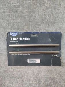 Wickes 2 Pack T Bar Handles Cupboard Doors 22cm Brushed Nickel Free UK Post - Picture 1 of 4