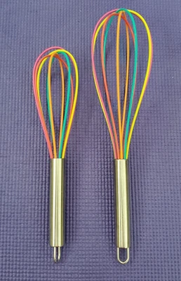 2-Kuhn Rikon Silicone Rainbow Whisk 12-INCH & 10-Inch Stainless Steel Handle - Image 1 of 2