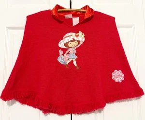 Vintage Y2K Strawberry Shortcake Strick Pullover Poncho Größe Large 7/8 Mädchen Kinder - Bild 1 von 9