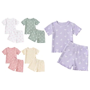 Baby Girls Homewear Casual T-shirt With Shorts Short Sleeve Loungewear Spring - Picture 1 of 62