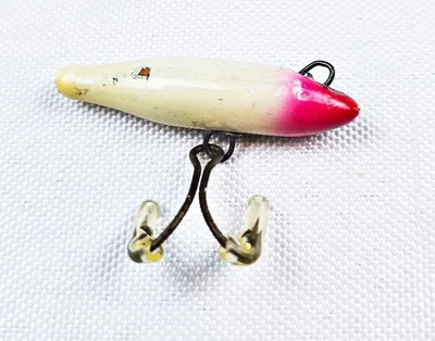 Rare Creek Chub 1202 Trout Size Flyrod Pikie Lure Blended Red & White c 1922 - Image 1 of 3