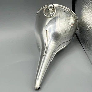 Antique Silver Plate Wine Funnel Victorian Hanging Ring Barware English W Hutton - Picture 1 of 12