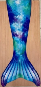 Fin Fun Watercolor Waves Tail Skin (Adult Small) - Picture 1 of 3