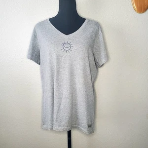 Camisa gris Life Is Good nueva con etiquetas con manga corta azul sol talla: grande - Imagen 1 de 6