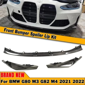 Carbon Fiber Front Bumper Splitter Spoiler Kit For 2021-2025 BMW G80 M3 G82 M4 - Picture 1 of 7