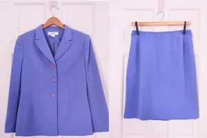 Le Suit Skirt Suit 12P Purple 2 Piece Lined Workwear Career Formal Suit  - Picture 1 of 11