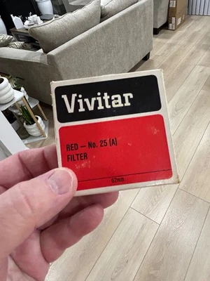 62mm Vivitar Red No. 25 (A) Filter - New-in-the-Box - Made in Japan - Quality! - Image 1 of 2
