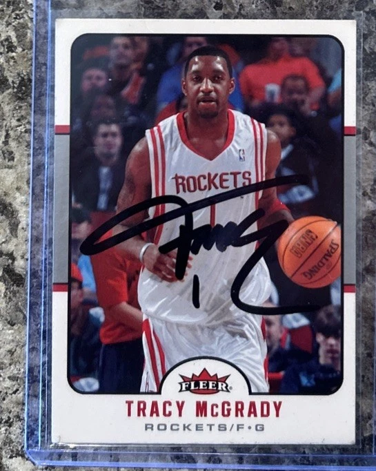 Tracy McGrady Autographed Houston Rockets NBA Card 2006 Fleer Autographed RARE🔥 - Image 1 of 2