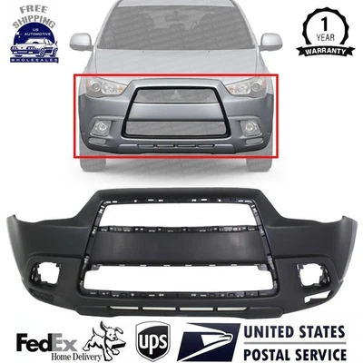 Front Bumper Cover Primed w/ Fog Lamp Holes For 11-12 Mitsubishi Outlander Sport Foto 1 de 4