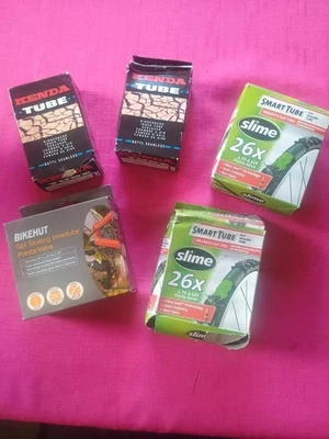 A Variety of five bicycle inner tubes  26"     No reserve - free P&P - Image 1 of 4
