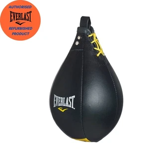 Everlast Boxing Leather Speed Bag MMA Punching Bag For Home Gym Black Medium - Picture 1 of 11