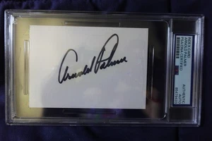 Arnold Palmer Autographed 3x4 Card Professional PGA Golf Hall of Famer PSA SLAB - Picture 1 of 3