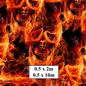 Hydrographic Water Transfer Film - Hydro Dipping Print -  Fire Skull - Picture 1 of 1