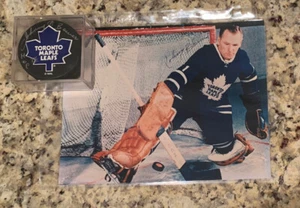 Johnny Bower Signed Maple Leafs Puck and 8x10 Photo - Autographed - Picture 1 of 3