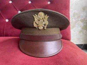 Gorra trituradora visera oficial de la Segunda Guerra Mundial de EE. UU.: invierno (verde OD) - todas las tallas disponibles - Imagen 1 de 8