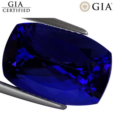 10,89 quilates certificado GIA AAAA+ bloque D natural tanzanita azul violeta corte cojín Foto 1 de 4