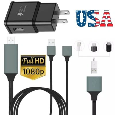 1080P HDMI Mirroring AV Cable for iPhone iPad Android Phone to TV HDTV Adapter - Image 1 of 4