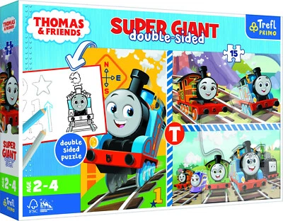 Thomas The Tank Engine Jigsaw Puzzle 15 Piece Super Giant Double Sided - Image 1 of 4