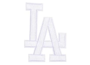 Los Angeles Dodgers Baseball Iron on Patch - White LA Letter Logo - 3.5" x 2.5" - Picture 1 of 1