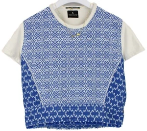 MAISON SCOTCH  Blouse Women's LARGE Chain Thick Patterned Short Sleeve - Picture 1 of 10