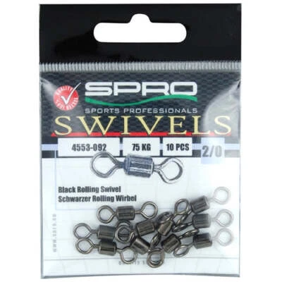 Spro Black Rolling Swivel - Schwarzer Tönnchen Rolling Wirbel Größen 2/0 - 8 - Bild 1 von 2