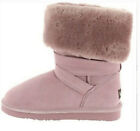 Suede Boots, Lamo Pink  Sheepskin Boots Size 8