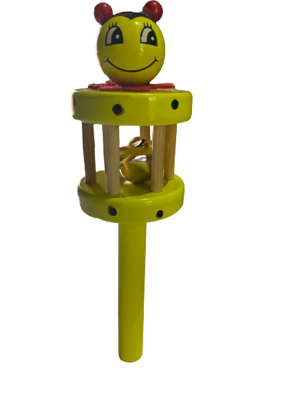 SMVVT EXPORT WOOD Cage rattle (pack 1) yellow colour  - Image 1 of 1