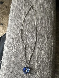 Collana cuore blu oceano con 'Ti amo dicendo'. Nuovo e mai indossato - Foto 1 di 12