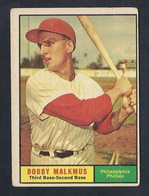 1961 TOPPS #530 BOBBY MALKMUS - HIGH NUMBER - PHILADELPHIA PHILLIES - LOOK! - Image 1 of 2