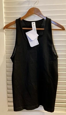 NUEVO CON ETIQUETAS FABLETICS $40 Serenity Sin Costuras Tanque Malla Espalda Corredora en Negro Talla Pequeña Foto 1 de 4