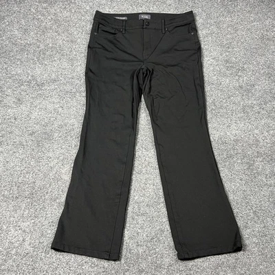 Pantalones NYDJ para mujer 8 negros Marilyn elevación recta pliegue elástico elegante ropa de trabajo Foto 1 de 4