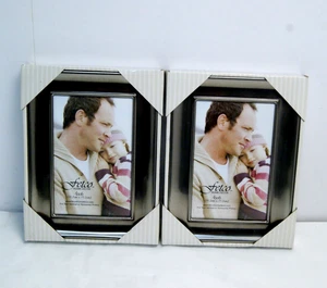 Picture Frames Classic Pewter Silver Tone Glossy NEW Fetco Home Decor 4x6 Set 2 - Picture 1 of 4