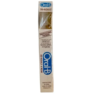 Vintage Oral-B 35 Adult Toothbrush 4 Row Soft Nylon Bristles NEW Old Stock 1980 - Picture 1 of 5