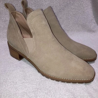Blondo Sandra Waterproof Tan Beige Suede Pull On Ankle Boots Western Wo Sz 11 M - Image 1 of 4
