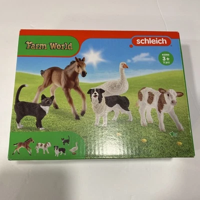 SCHLEICH Farm World 42386 caballo, potro, ternero, collie, gato, ganso ¡NUEVO! Foto 1 de 4