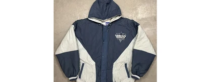 Chaqueta acolchada vintage años 90 logo 7 Dallas Cowboys cremallera completa azul L Foto 1 de 4