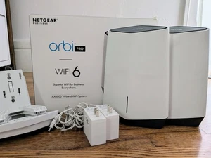 NETGEAR Orbi PRO WiFi 6 Tri-band Mesh (SXK80 + SKS80) Router + Satellite AX6000 - Picture 1 of 5