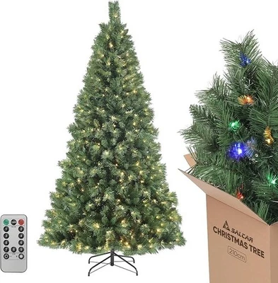 SALCAR 50% OFF! 🎄 - Pre-Lit 7ft LED Spruce Pine Christmas Tree, 210cm - RRP £139.99