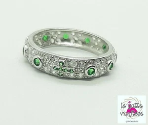 Anello FEDINA ROSARIO in Argento 925 rodiato con zirconi verde - Foto 1 di 5