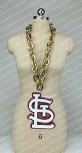 New MLB ST LOUIS CARDINALS GOLD Jumbo Big Fan Chain Necklace Foam MI USA - Picture 1 of 3