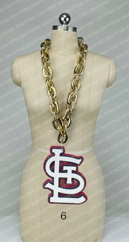 New MLB ST LOUIS CARDINALS GOLD Jumbo Big Fan Chain Necklace Foam MI USA Cover