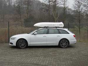 Exklusive Stabile Premium GFK Dachbox Moby Dick XL WEISS 200 km/h von MOBILA - Bild 1 von 11